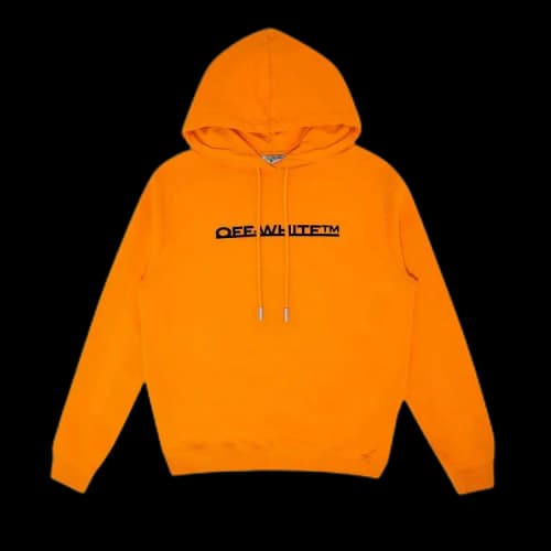Off-White Underlined Logo Regular Hoodie 'Orange/Black'
