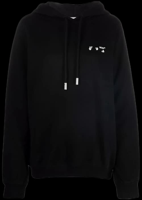 OFF-WHITE Womens Drowning Man Logo Hooded Sweatshirt Black