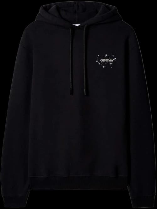 OFF-WHITE Bling Star Arrow-Motif Cotton Hoodie Black