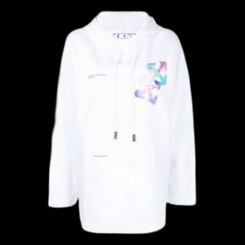Off-White SS21 Logo Pullover Hoodie White (Women's)