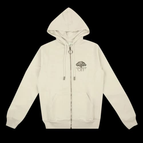 Off-White Tree Zip Up Sweatshirt 'Beige'
