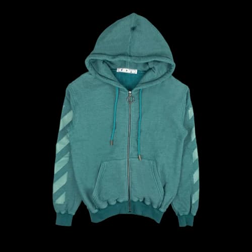 Off-White Tape Arrow Zipped Hoodie 'Blue'