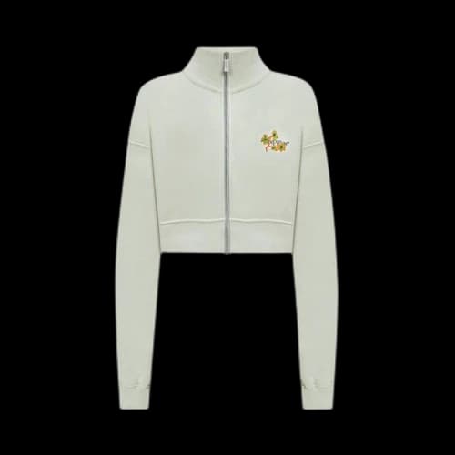 Off-White Ramage Flower Arrow Zip Crew Sweatshirt 'Milky Green'