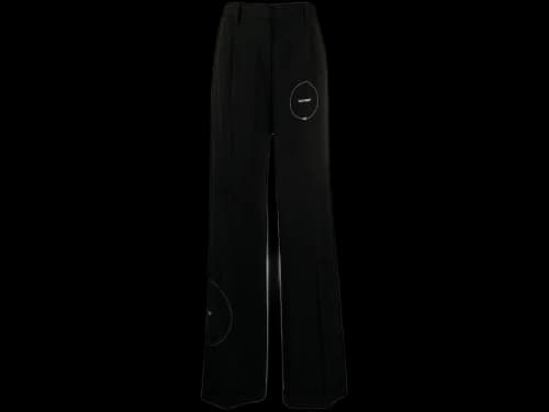 OFF-WHITE Flared Cut Here Print Pants Black/White