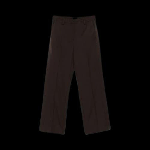 Off-White Virgin Wool Wide Leg Pants 'Mole'