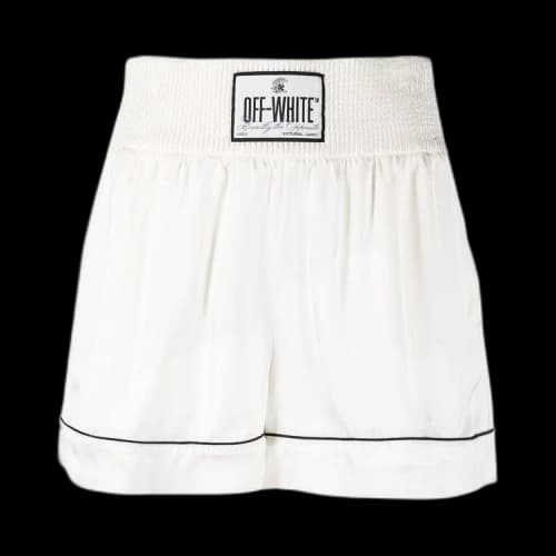 Off-White Satin Pajama Shorts 'White'