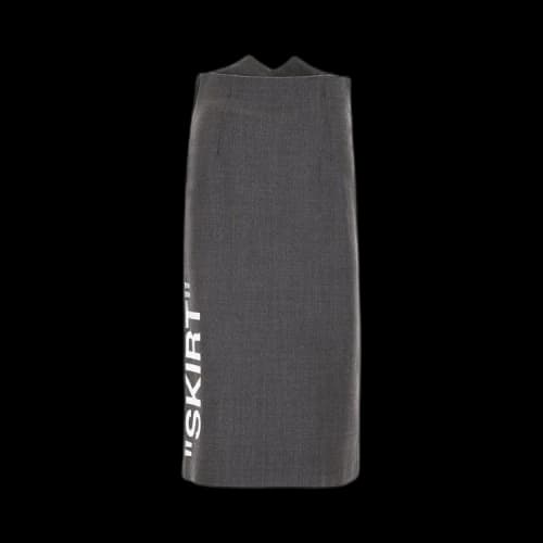 Off-White Slogan Wool High Rise Skirt 'Grey'