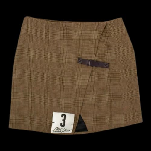 Off-White Checkered Mini Skirt 'Brown'