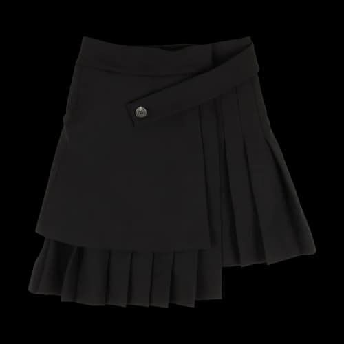OFF-WHITE Asymmetric Pleated Skirt Black