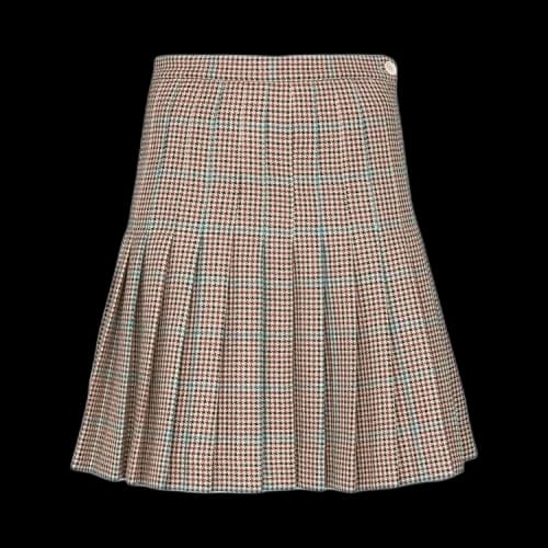 Off-White Check Pleated Mini Skirt 'All Over Print'
