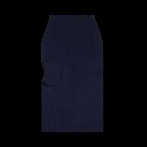 Off-White Rib Wool Open Circle Skirt 'Blue'