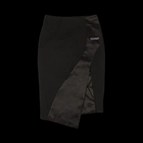 Off-White Satin Spiral Split Skirt 'Black'