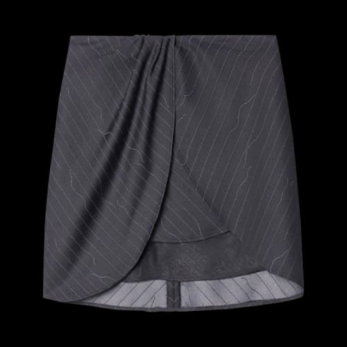 Off-White Pinstripe Mini Skirt 'Grey'