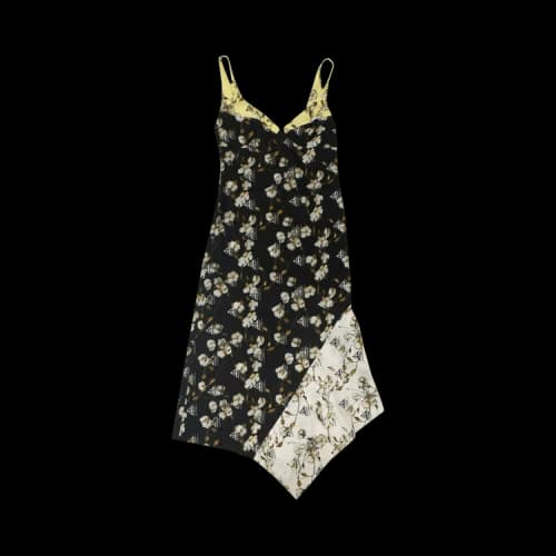 Off-White Floral Asymmetrical Dress 'Black'