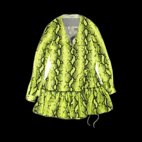 Off-White Snake Print Mini Dress 'Yellow'