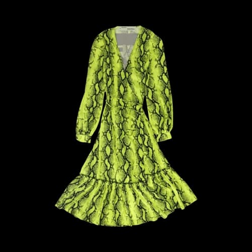 Off-White Neon Snake Wrap Dress 'Yellow'