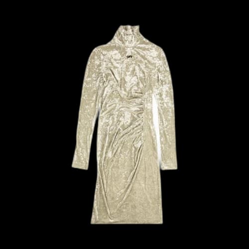 Off-White Velvet Fitted Dress 'Beige'