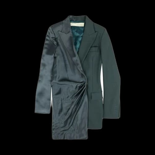 Off-White Satin Blazer Dress 'Teal'
