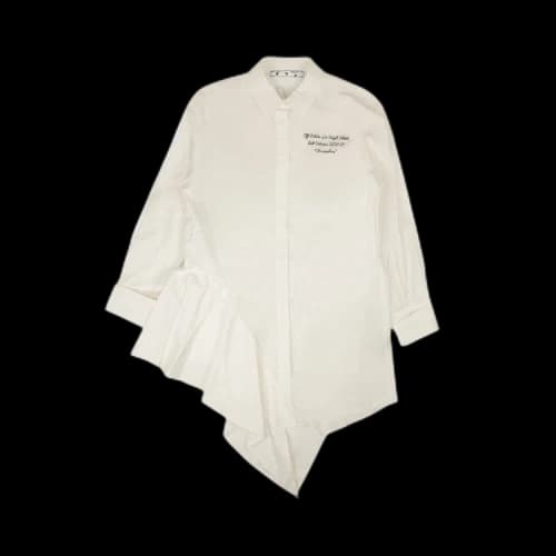 Off-White Logo Asymmetrical Dres 'White/Black'