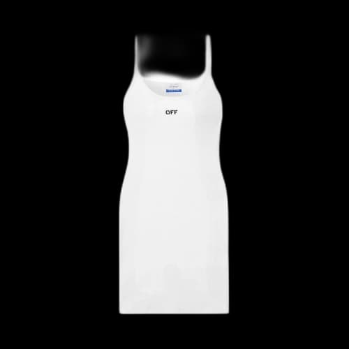 Off-White Off Stamp Rib Basic Tank Dress 'White/Black'