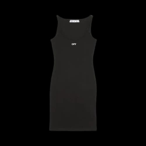 Off-White Basic Ribbed Short Dress 'Black/White'
