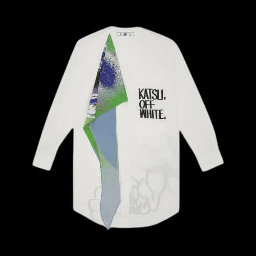 Off-White x Katsu Bandana Detail Logo Print Shirt Dress 'White/Black'