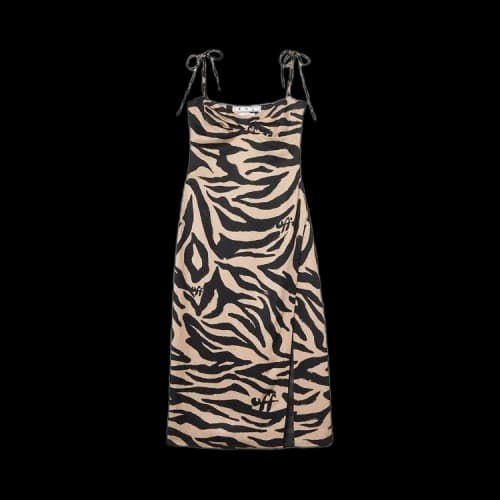 Off-White Zebra Twisted Long Dress 'Black'