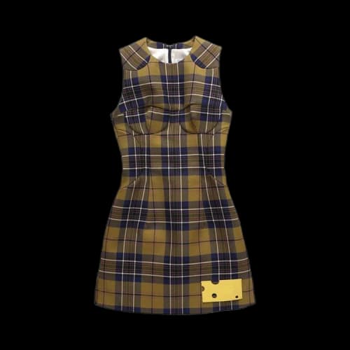 Off-White Check Dress 'Military'