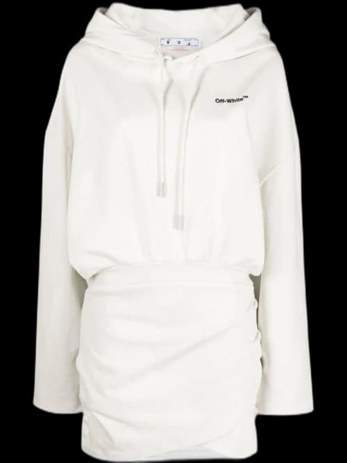 OFF-WHITE For All Hoodie Minidress White