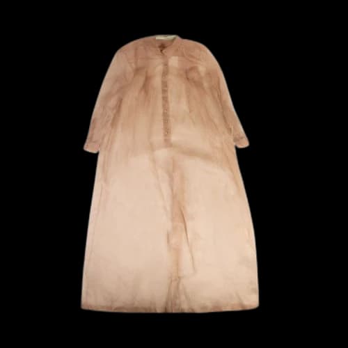 Off-White Silk Long-Sleeve Jumpsuit 'Pink'