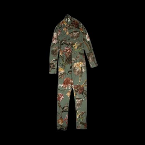 Off-White Floral Print Jumpsuit 'Green'