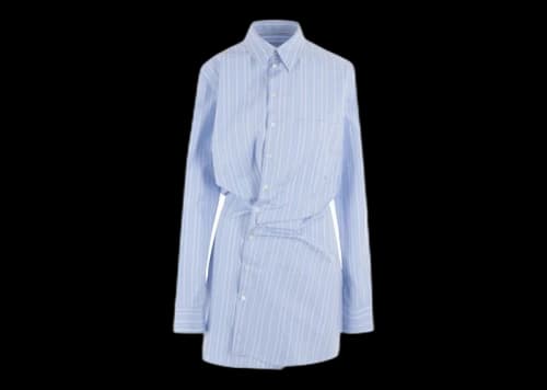 OFF-WHITE Striped Cotton-Poplin Shirtdress Blue/White