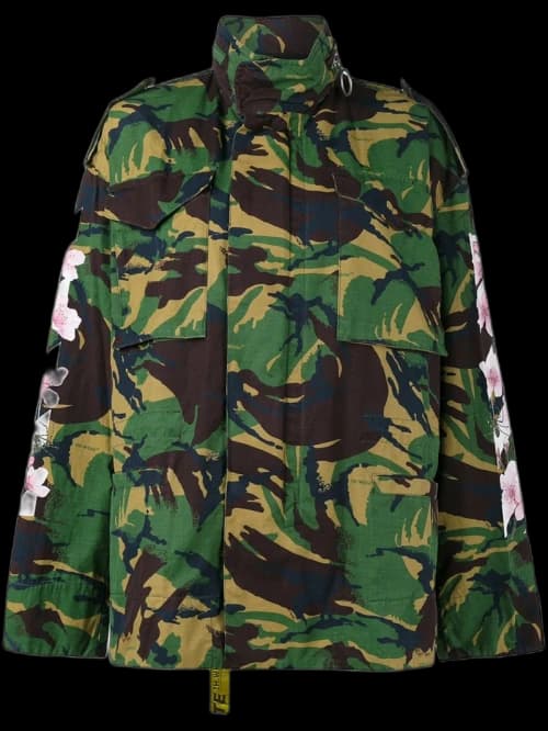 OFF-WHITE Camouflage Floral Parka Jacket Green