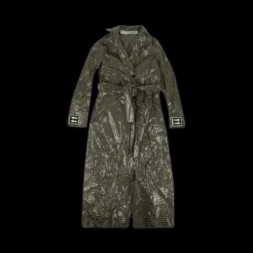 Off-White Checked Trench Coat 'Black/White'