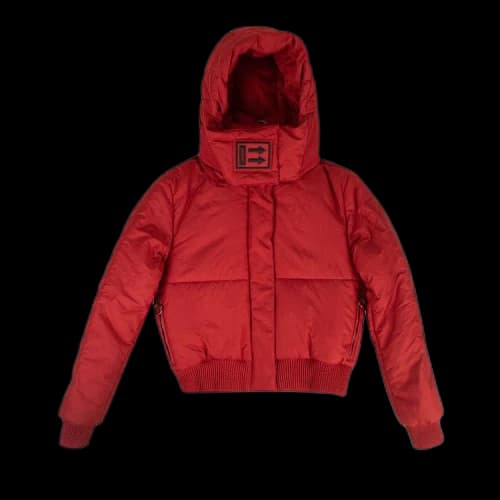 Off-White Cropped Padded Jacket 'Red'