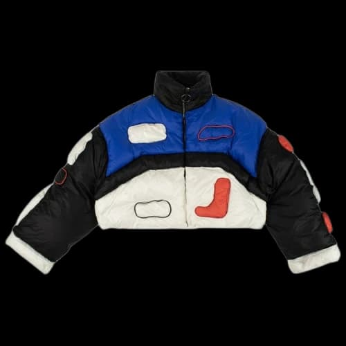 Off-White Cropped Puffer Coat 'Blue'