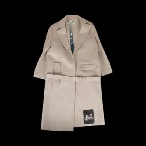 Off-White Belted Long Coat 'Beige'