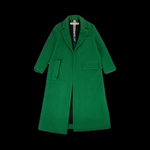 Off-White Long Collared Coat 'Green'