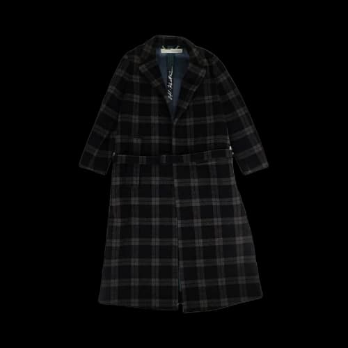 Off-White Plaid Trench Coat 'Navy/Grey'