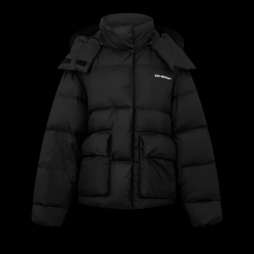 OFF-WHITE Peach Ny Arrow Over Down Puffer Coat Black/White