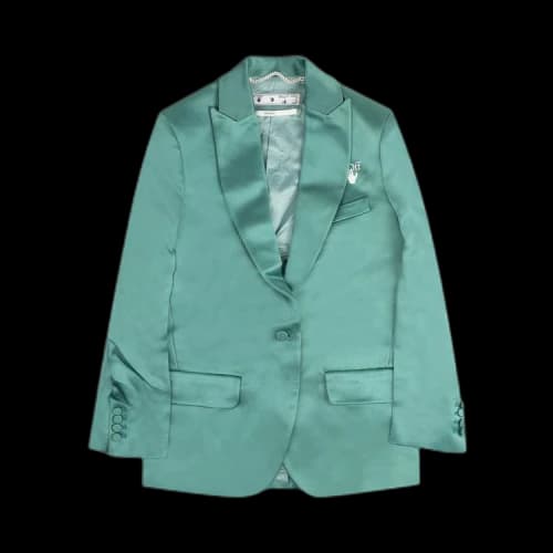 Off-White Satin Tomboy Jacket 'Green'