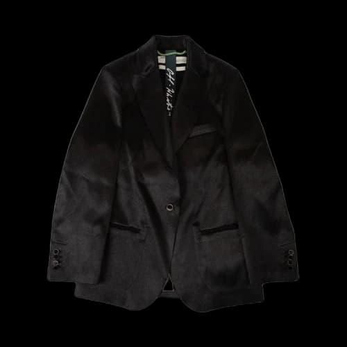 Off-White Satin Peaked Lapel Blazer 'Black'