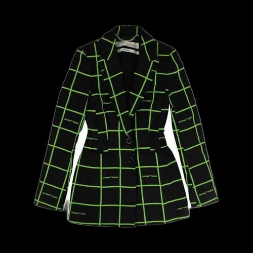 Off-White Check Flared Blazer 'Black'