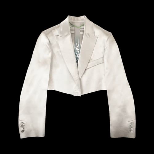 Off-White Cropped Satin Blazer 'Grey'