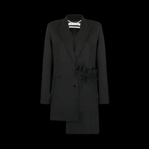 Off-White Logo Curtain Jacket 'Black/White'