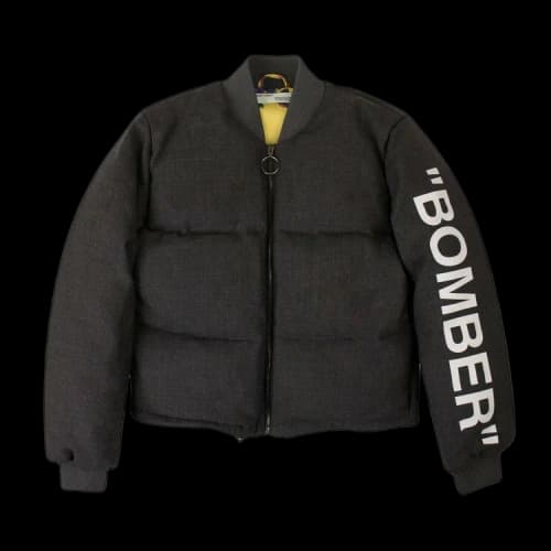 Off-White Puffer Bomber Jacket 'Grey'
