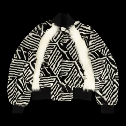 Off-White Faux Fur Bomber Jacket 'Black'