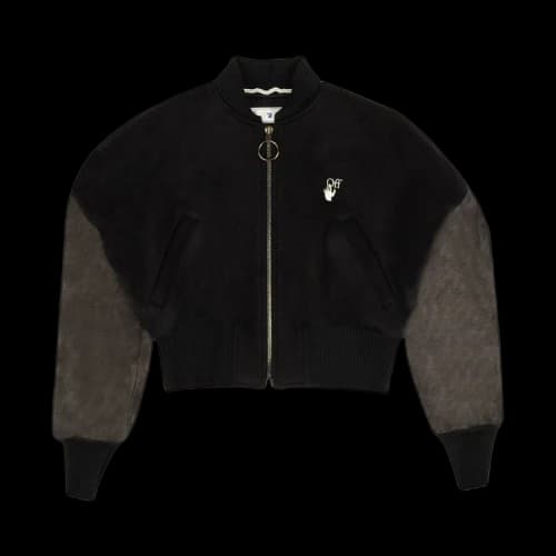 Off-White Embroidered Cropped Bomber 'Black'