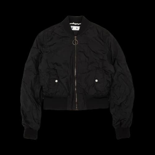 Off-White Cropped Nylon Bomber 'Black'