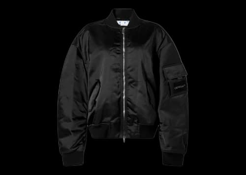 OFF-WHITE Women's Nylon Oversized Bomber Jacket Black